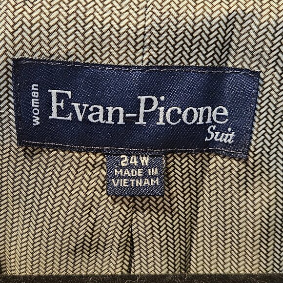 24W Olive Pant Suit Evan Picone - Picture 7 of 9